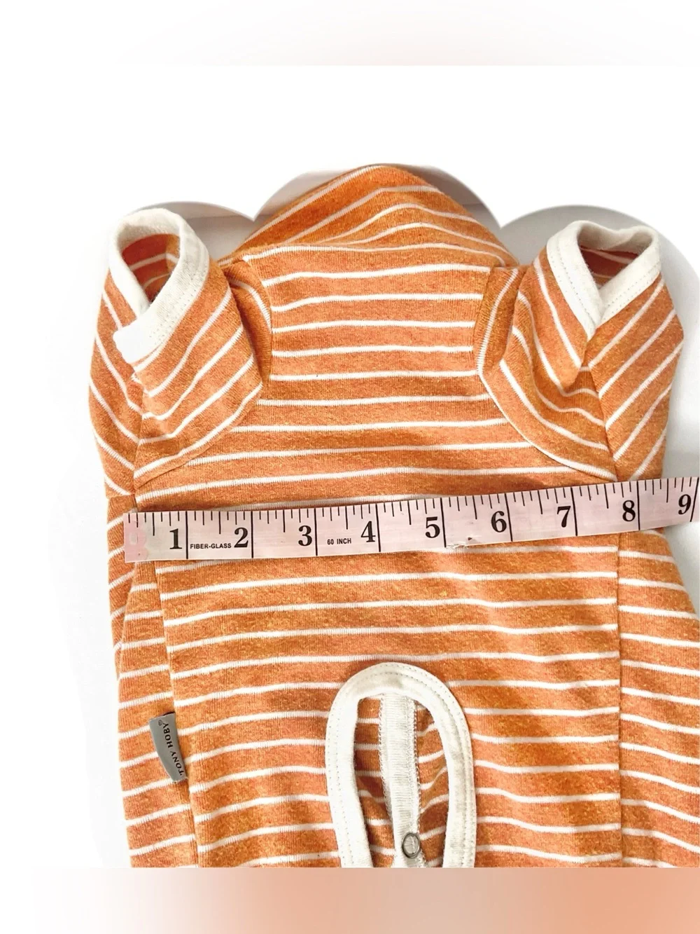 Striped Tan & Cream Dog Onesie - Cozy Pet Jumpsuit
